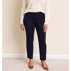 Chico's Classic Slimming Navy Ankle Ponte Pants in Stretch Twill 1R/Medium/8R‎